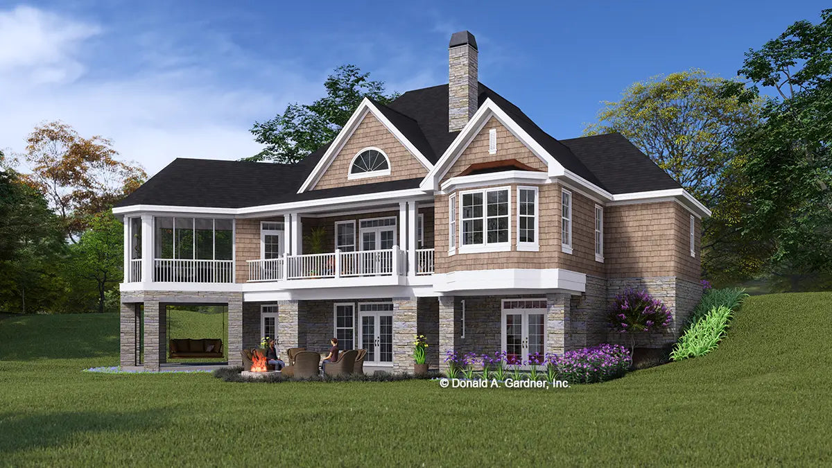 This is an alternative view of the rear of house plan 1331 The Ironwood