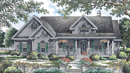 This is an illustration of the front of country house plan 1075 The Ives 