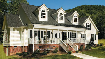 This is a photograph of the front of country house plan 432 The Jacksonboro as built by a customer