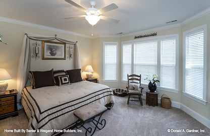 Lots of natural light with many windows in the master bedroom. The Jarrell plan 1017.