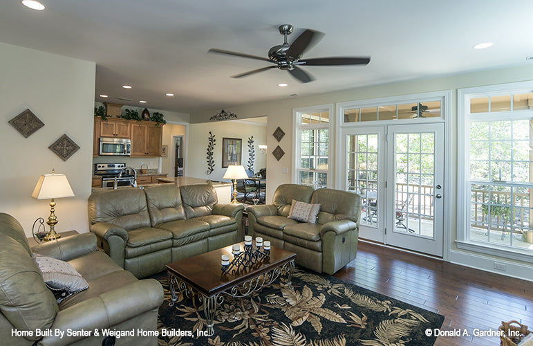 Great room view of the large windows and patio door. The Jarrell plan 1017.