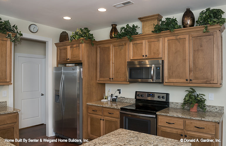 Lots of cabinet space in the kitchen. The Jarrell plan 1017.