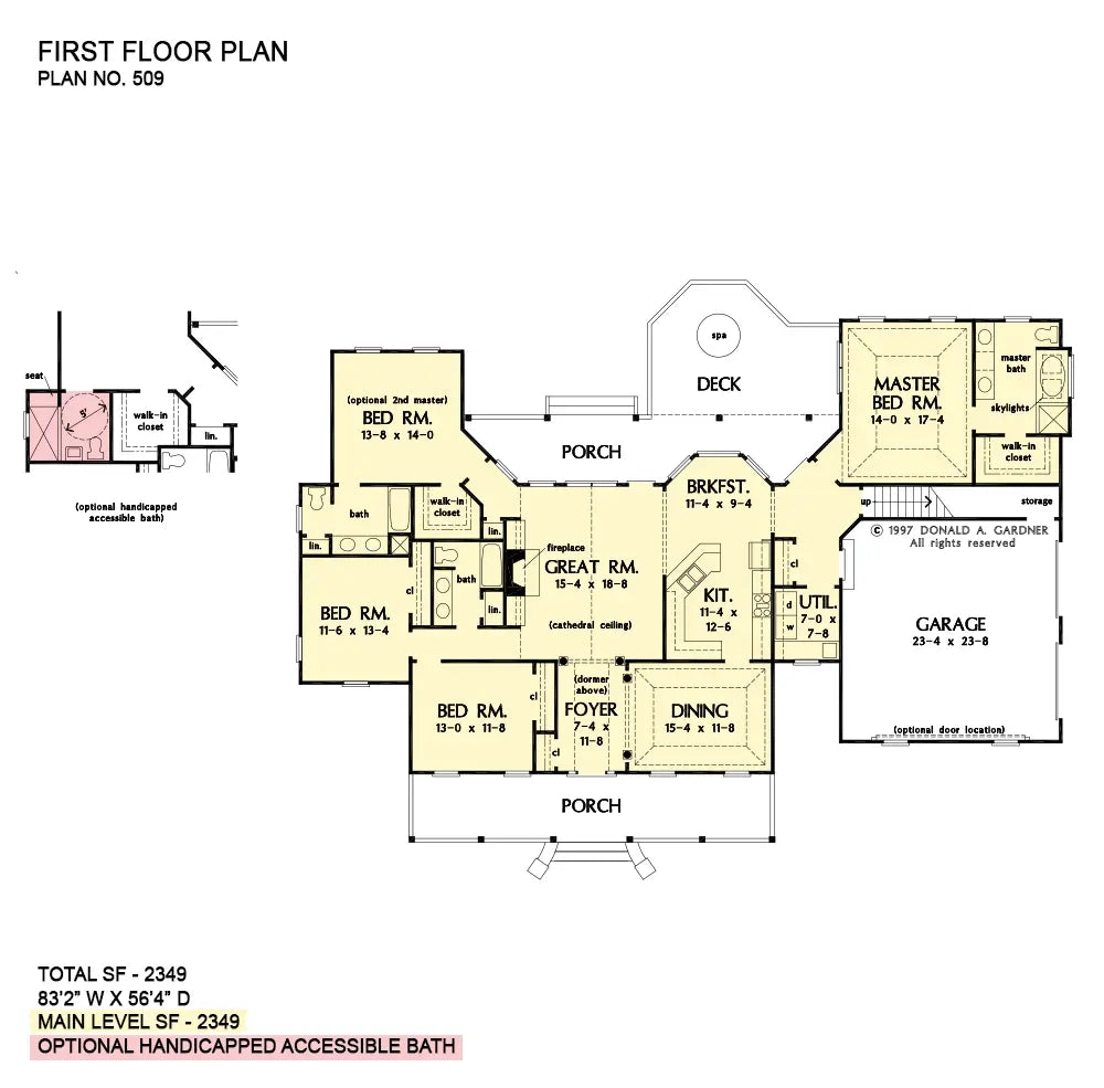 This is the first floor plan image for country house plan 509 The Jasmine