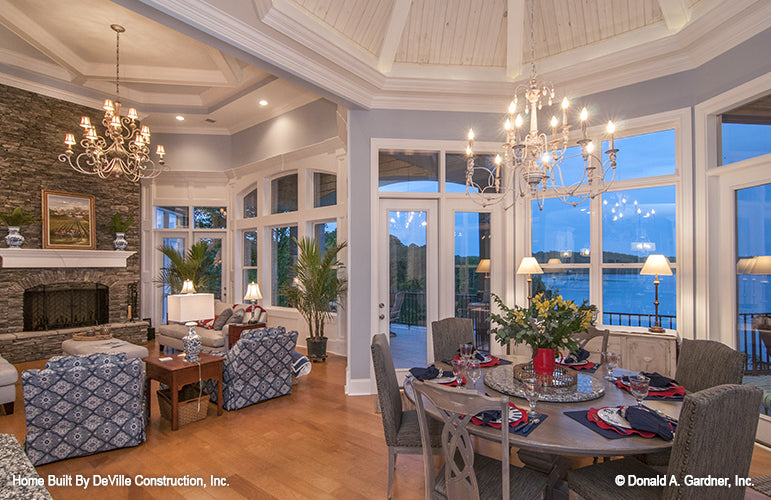 Dining room view of the lake. The Jasper Hill plan 5020.