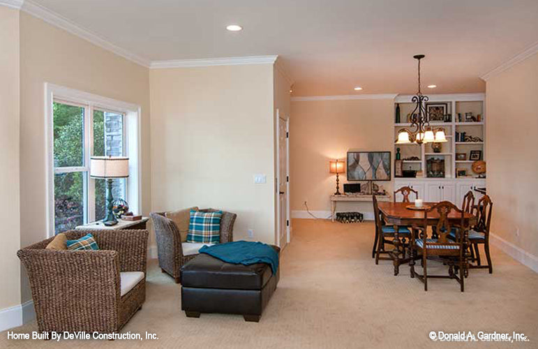 Dining and sitting area in the rec room. The Jasper Hill plan 5020.