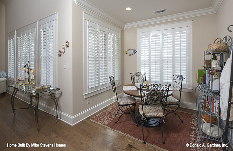 This is a photograph of the breakfast room of three bedroom house plan 1185 The Jenner as built by a customer