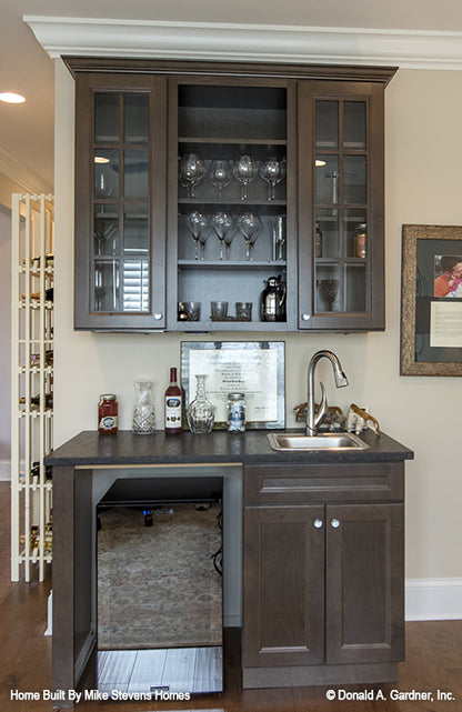 This is a photograph of the wet bar of three bedroom house plan 1185 The Jenner as built by a customer