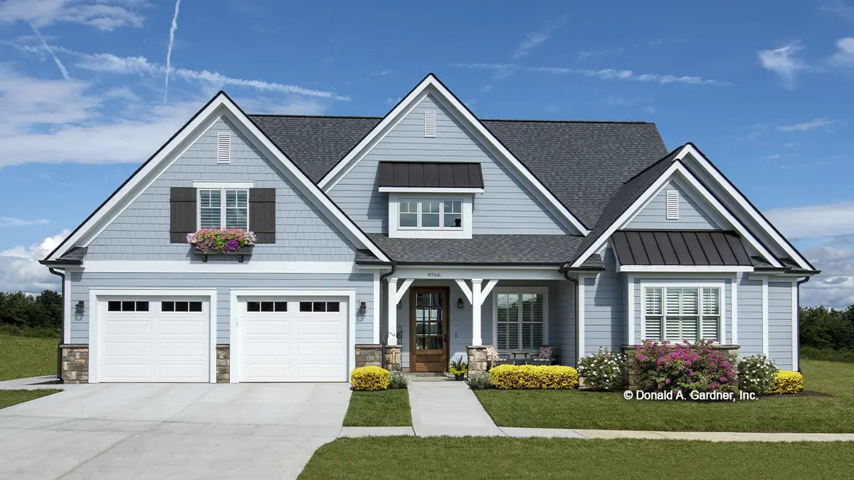 This is a photograph of the front of craftsman house plan 1185 The Jenner as built by a customer