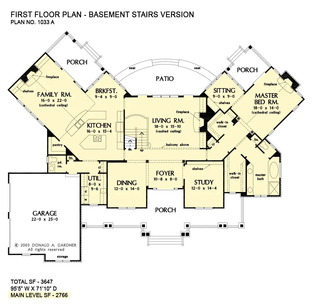 This is the first floor plan image for luxury house plan 1033 The Jerivale if the home is built over a basement