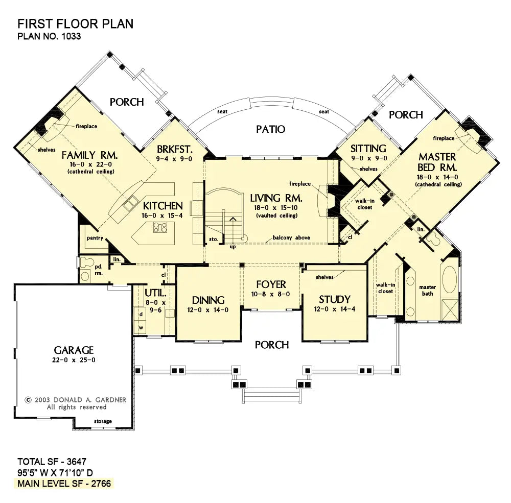 This is the second floor plan image for two story house plan 1033 The Jerivale