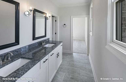 Modern and sleek master bath for plan 1464 The Justine