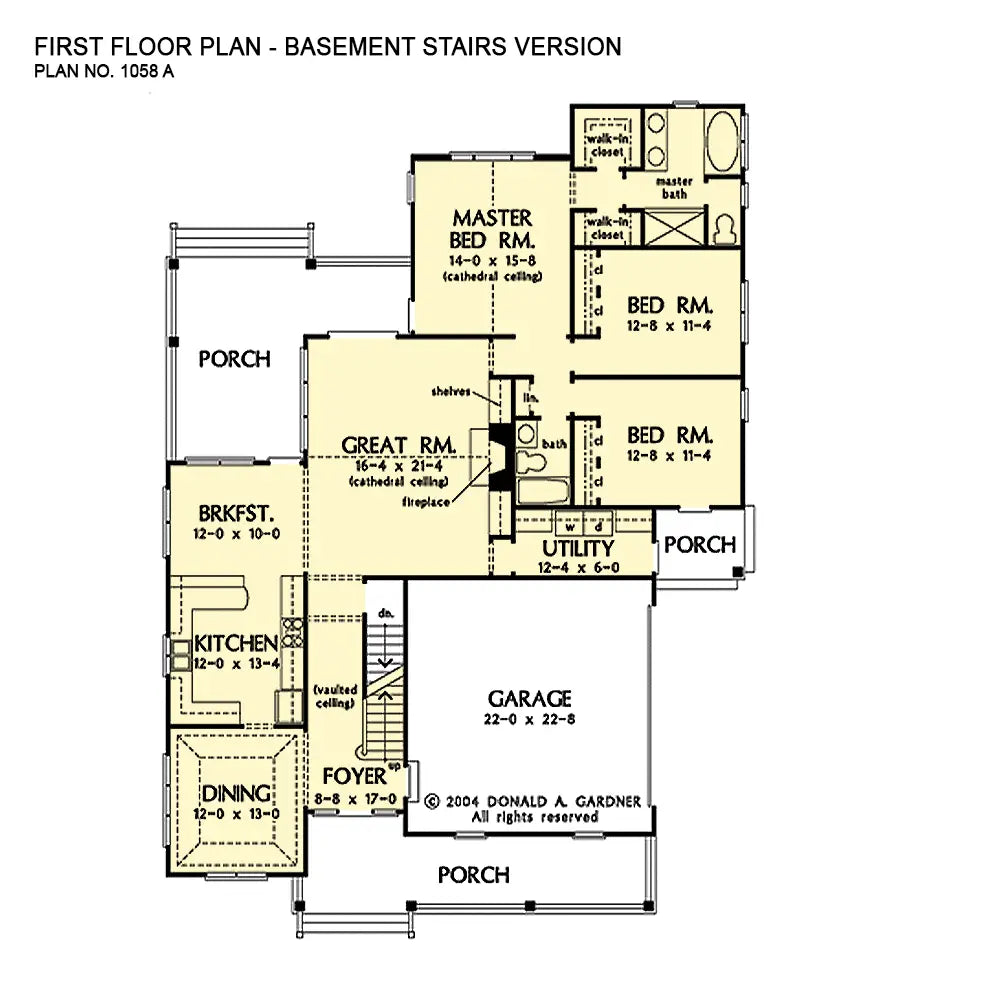 alteration the first floor layout in the foyer area, below the starts to the second floor, grants access to option basement 