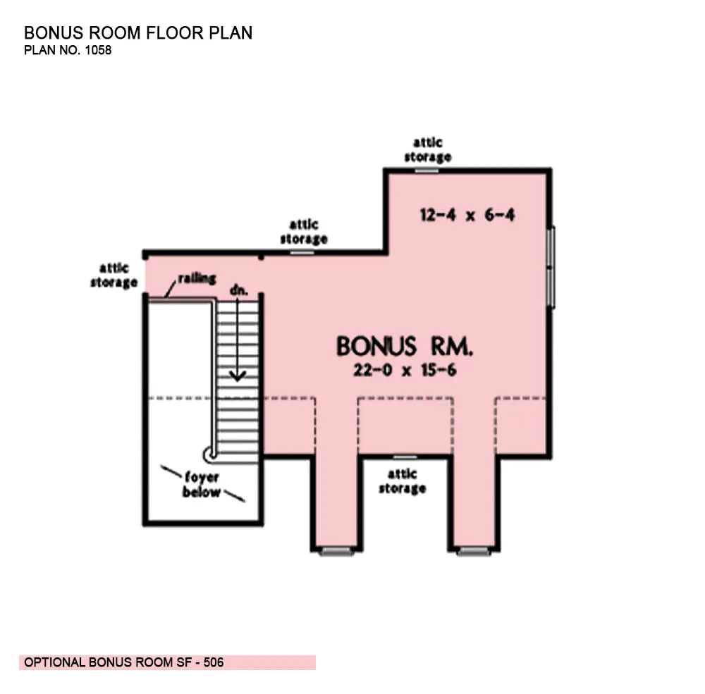 bonus room located over the garage has 2 dormer windows and attic access