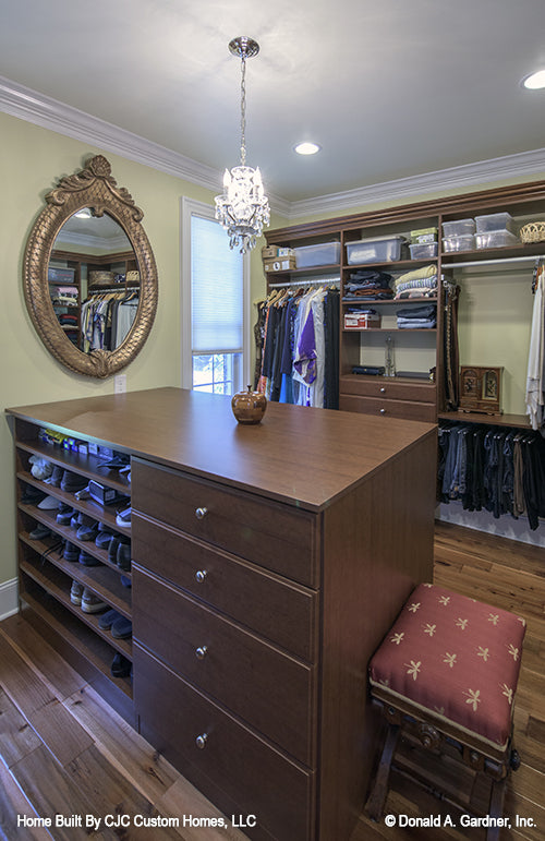 This is a picture of the master closet as designed by customer of luxury house plan 1166 The Kenningstone