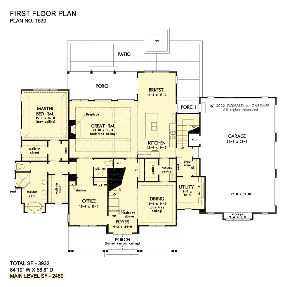 This is the first floor plan image for modern farmhouse plan 1530 The Lambert