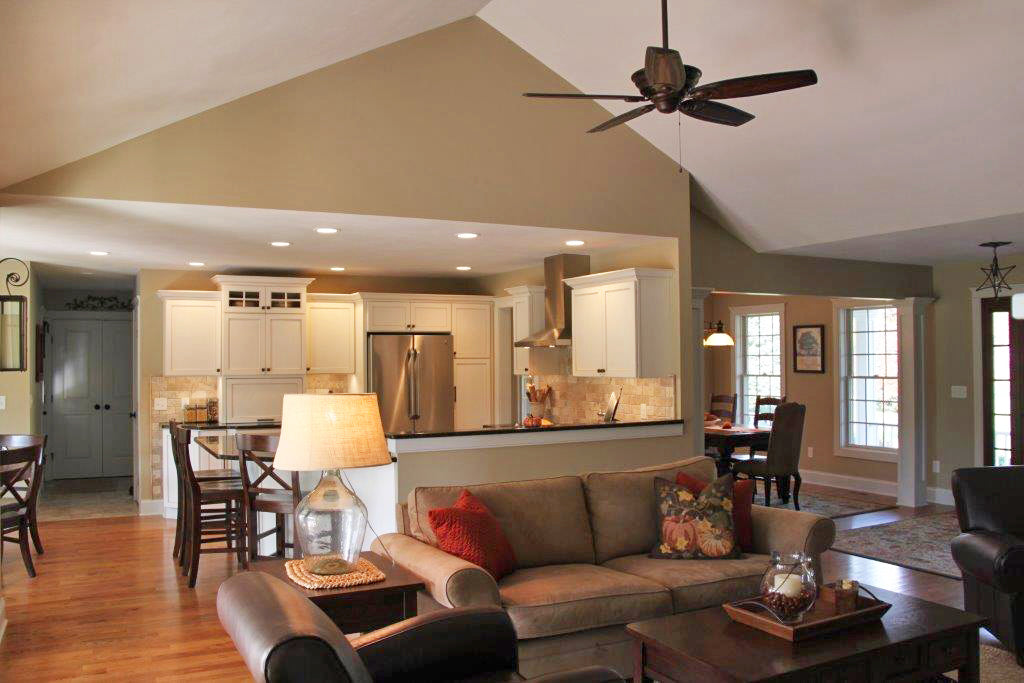 Recessed lighting in the kitchen. The Larson plan 1629.