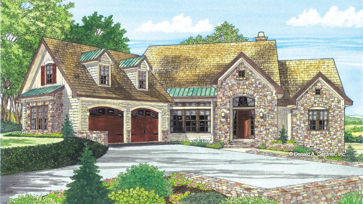 Front view illustration. The Laurelwood plan 5024.