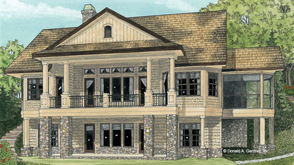 Rear view illustration. The Laurelwood plan 5024.