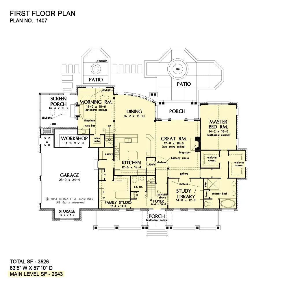 This is the first floor plan image for house plan 1407 The Lawrenceville