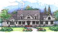 This is an illustration of the front of luxury house plan 781 The Legacy