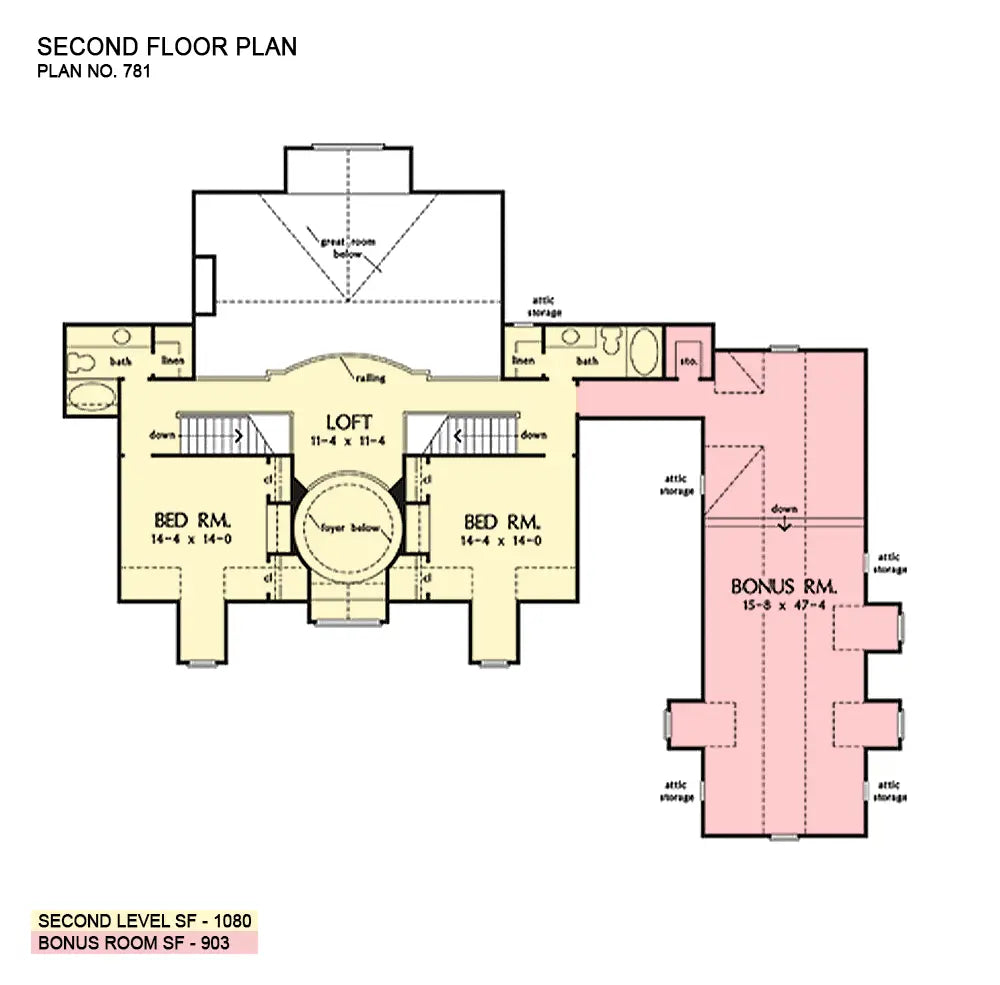 This is the second floor plan image for estate house plan 781 The Legacy