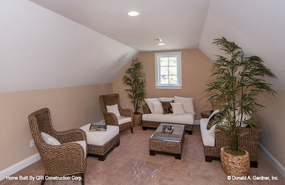 Clipped ceiling is the bonus room. The Lennon plan 1300