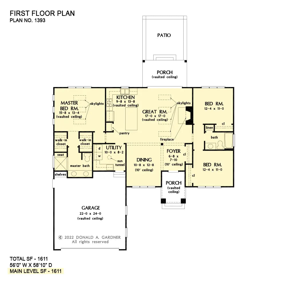 This is the first floor plan image for modern house plan 1393 The Leon