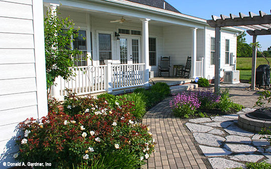 This is a rear porch picture as built by a customer for southern living house plan 912 The Lewisville