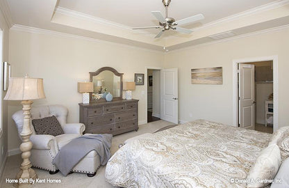 This is a master bedroom and bath entry picture  for narrow lot house plan 773 The Lochmere