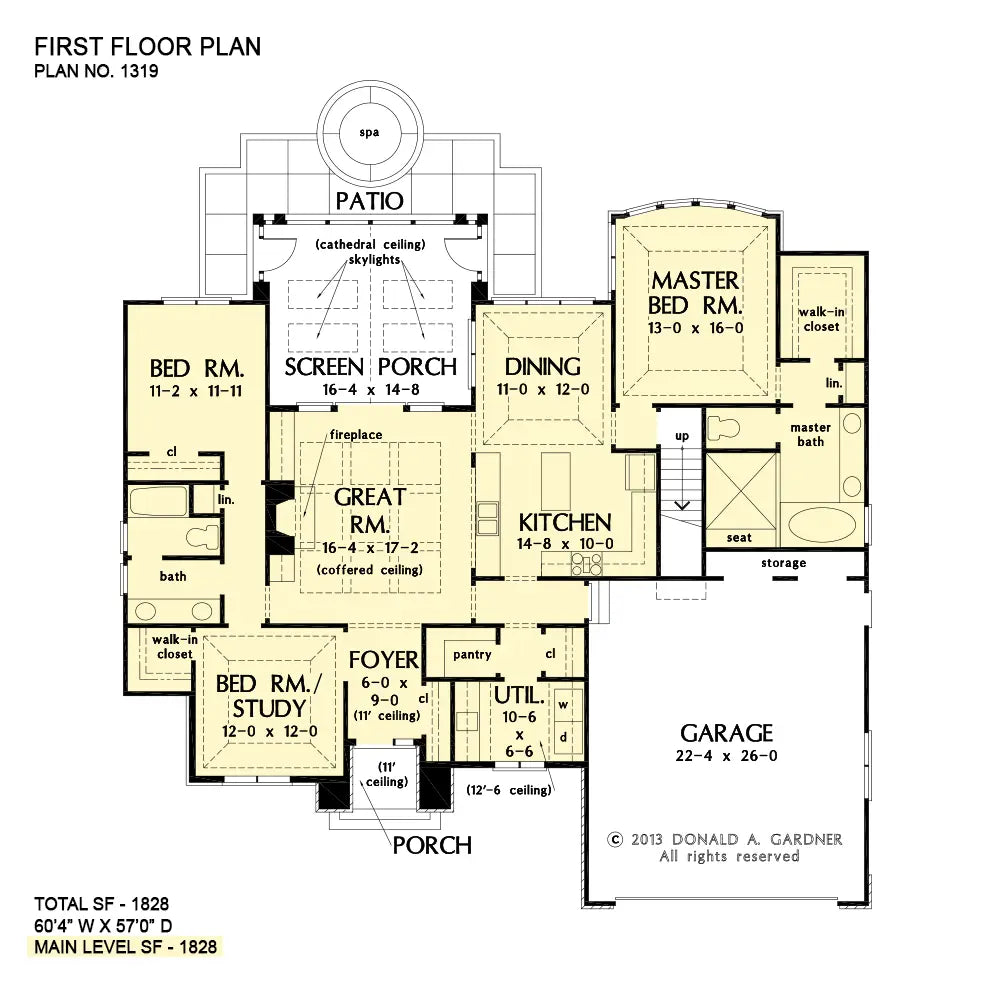 This is the first floor plan image for French country house plan 1319 The Lucerne