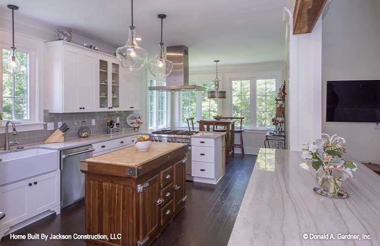 Side view of the kitchen with view of the breakfast nook.  Lucinda plan 1514