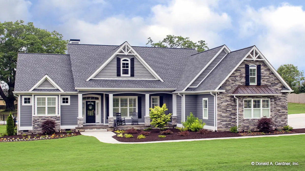 This is a photograph of the front of Craftsman house plan 1415 The Lucy as built by a customer