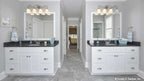 The perfect master suite, separate full vanities for him and her.  The Lucy plan 1415