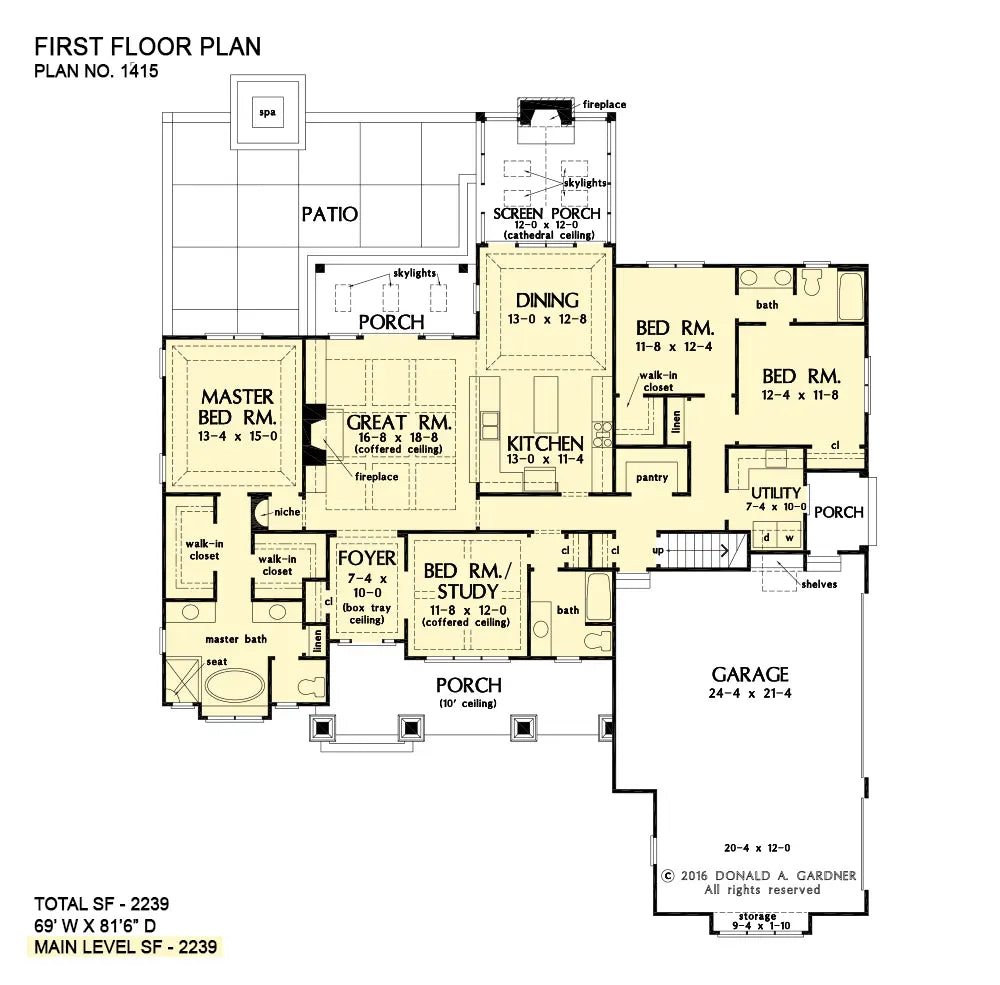 This is the first floor plan image for house plan 1415 The Lucy