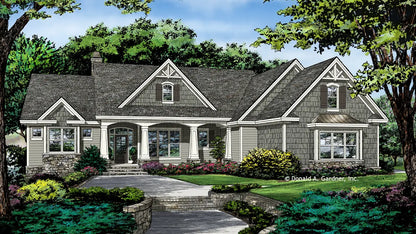 This is an illustration of the front of Craftsman house plan 1415 The Lucy