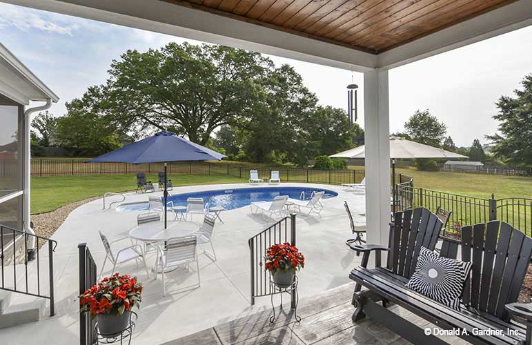 Perfect patio view onlooking the gorgeous backyard and pool. The Lucy plan 1415