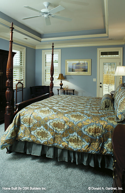 Tray ceiling in the master bedroom. The Lujack plan 1043.