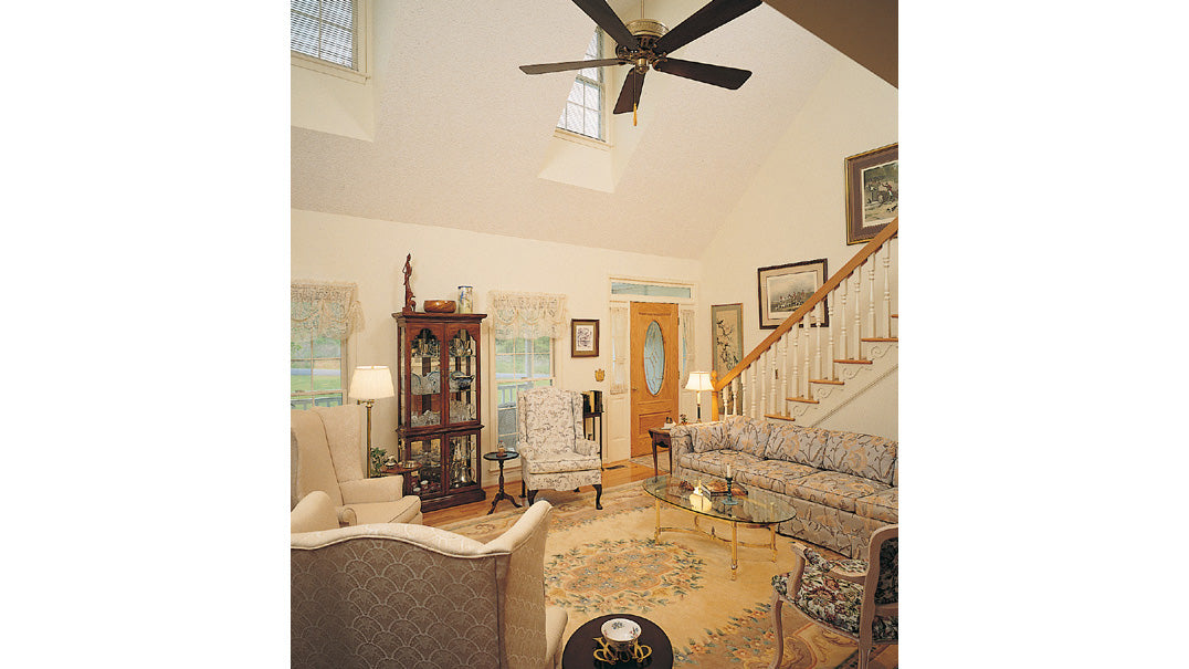 Second story great room with ceiling fan. The MacLeish plan 304.