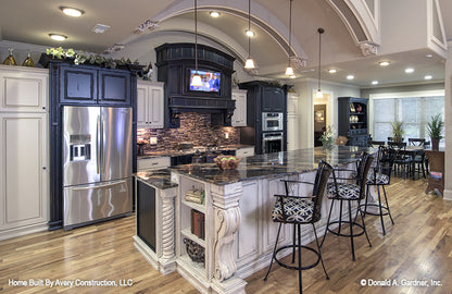 Arched ceiling in the kitchen. The MacAllaster plan 838. 