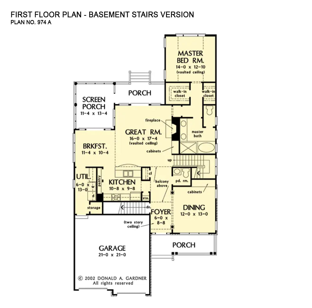 This is the first floor plan image for two story house plan 974 The Madaridge if the home is built over a basement