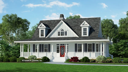 This is an illustration of the front of country house plan 880 The Marigold