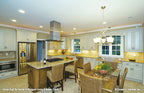 Kitchen pictured with island and roomy countertop work space of Marley house plan 1285