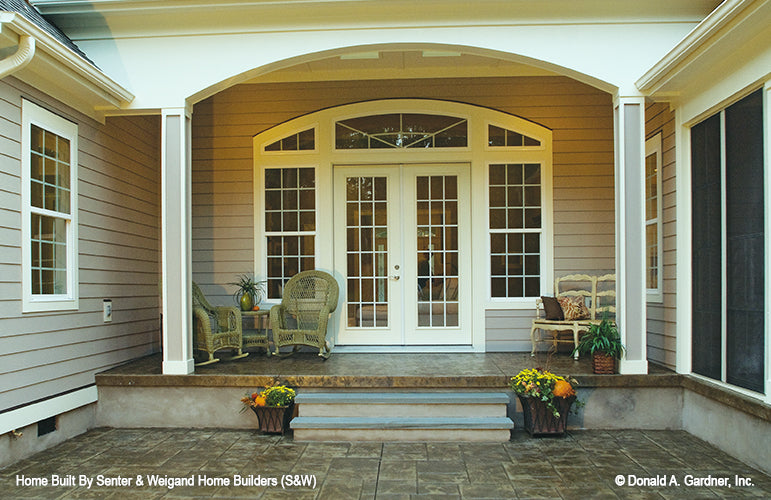 Rear porch picture with french doors and windows of Marley house plan 1285