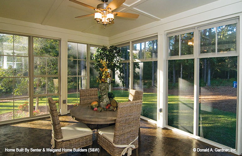 Screened porch view of Marley house plan 1285