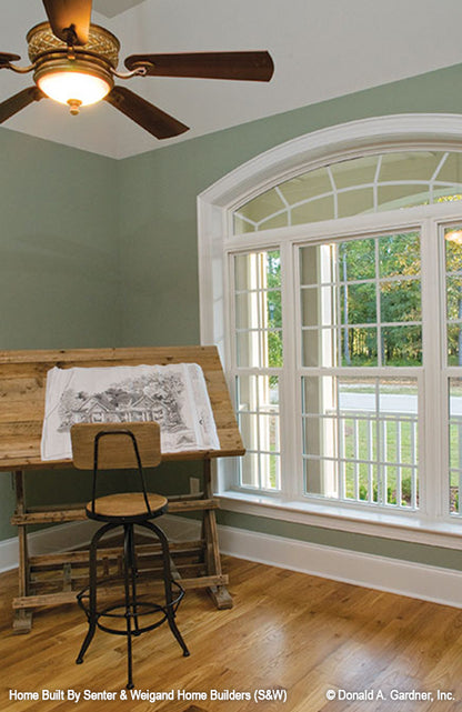 Study picture with light-giving windows of Marley house plan 1285