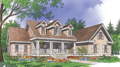 This is an illustration of the front of country house plan 373 The Marlowe 