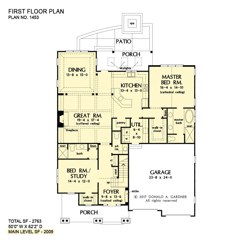 This is the first floor plan image for craftsman house plan 1453 The Maxwell