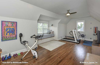 Bonus room utilized as a work out space. The Mayfair plan 1317.