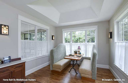 Tray ceiling and large windows in the breakfast room. The Mayfair plan 1317.