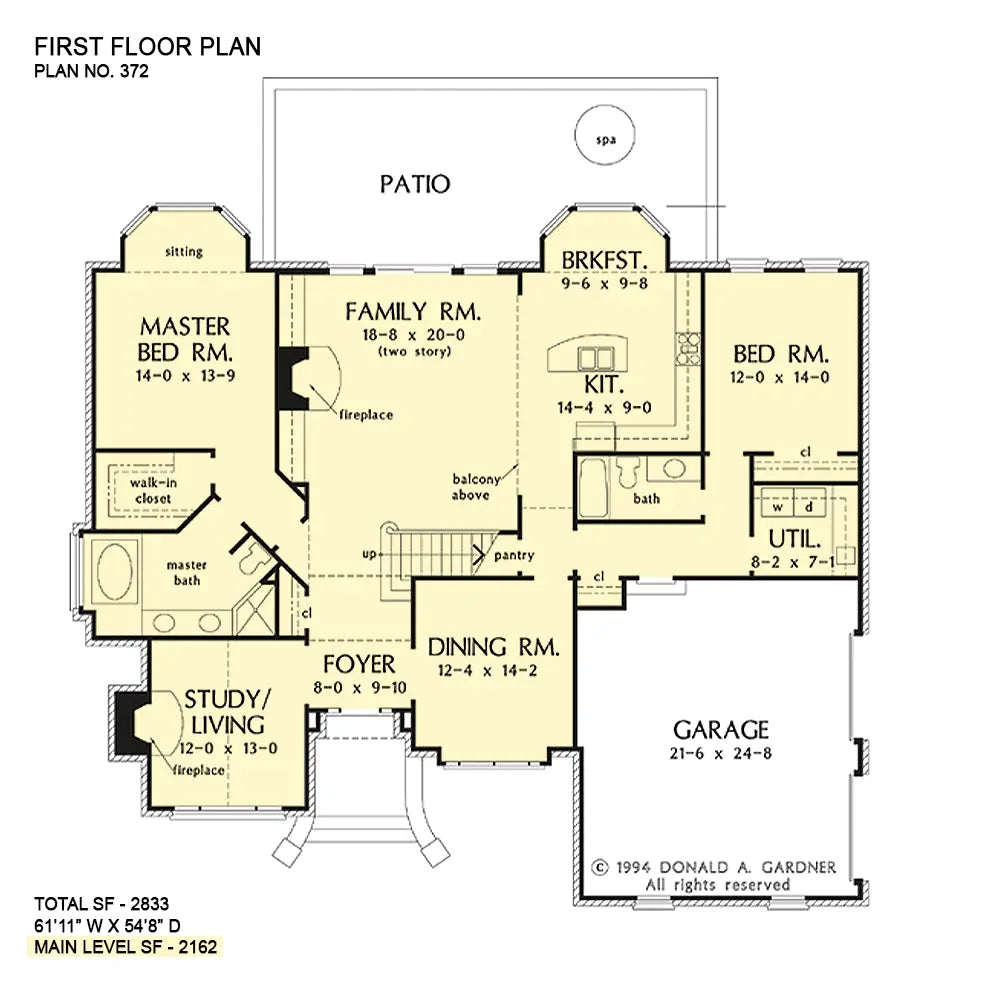 This is the first floor plan image for brick house plan 372 The Mercer